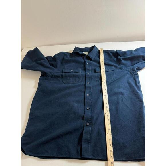 L.L. Bean Chamois Shirt Traditional Fit Navy Blue Flannel Pockets XXL - Picture 5 of 5